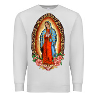 Dove Grey our lady of guadalupe leopard and roses Premium Sweatshirt - BarkalooDesign