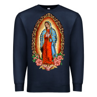 Navy our lady of guadalupe leopard and roses Premium Sweatshirt - BarkalooDesign