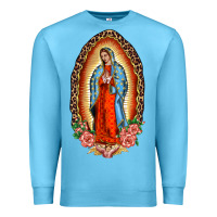 Ocean Blue our lady of guadalupe leopard and roses Premium Sweatshirt - BarkalooDesign