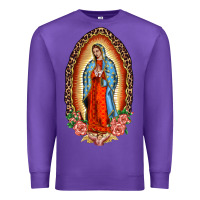 Purple our lady of guadalupe leopard and roses Premium Sweatshirt - BarkalooDesign