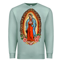 Seafoam our lady of guadalupe leopard and roses Premium Sweatshirt - BarkalooDesign