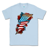 Dusty Blue American lightning bolt Classic Tee - Neo Western