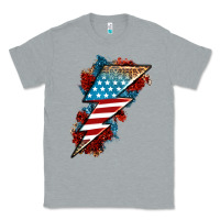 Heather Grey American lightning bolt Classic Tee - Neo Western