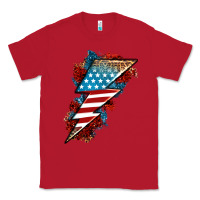 Red American lightning bolt Classic Tee - Neo Western