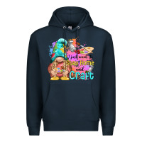 Navy i just want stay home and craft Premium Hoodie - NancyCooperArtShop