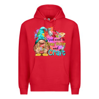 Red i just want stay home and craft Premium Hoodie - NancyCooperArtShop