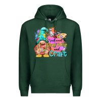 Sports Green i just want stay home and craft Premium Hoodie - NancyCooperArtShop