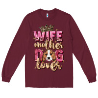 Burgundy wife mother dog lover Long Sleeve Tee - Zillion Design Studio