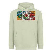 Matcha usa flag and mexico flag with sunflower and cowhide  license plate Heavyweight Hoodie - Artiststas