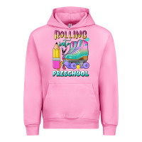 Fuchsia Pink rolling into preschool Urban Hoodie - BundleAndBundleShop