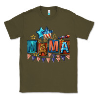 Army Green All American Mama 4th of July Classic Tee - CowGirlArtShop