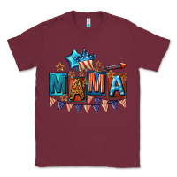 Burgundy All American Mama 4th of July Classic Tee - CowGirlArtShop
