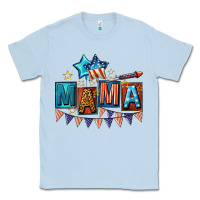 Dusty Blue All American Mama 4th of July Classic Tee - CowGirlArtShop