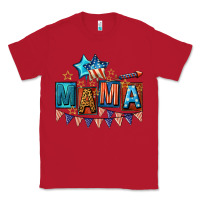 Red All American Mama 4th of July Classic Tee - CowGirlArtShop
