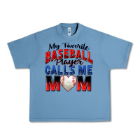 Pebble Blue my favorite baseball player calls me mom Urban Heavy Tee - Zillion Design Studio