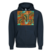 Navy indian headdress pattern tumbler Zipper Hoodie - HRA Design Shop