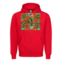Red indian headdress pattern tumbler Zipper Hoodie - HRA Design Shop