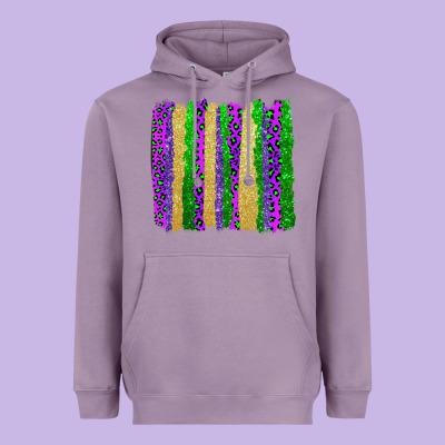 Mardi Gras Brushstrokes Heavyweight Hoodie Designed By Adodesignshop