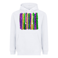 White mardi gras brushstrokes Heavyweight Hoodie - AdoDesignShop
