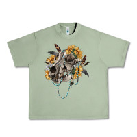 Oil Green Boho wolf skull Urban Heavy Tee - RanaPortraitStore