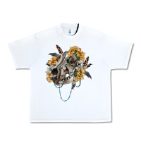 White Boho wolf skull Urban Heavy Tee - RanaPortraitStore
