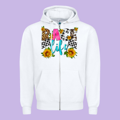 Race Life Zipper Hoodie Designed By Hra Design Shop