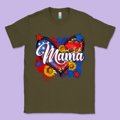 American Mama Heart Classic Tee Designed By Neo Western