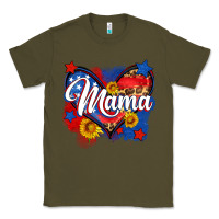 Army Green American mama heart Classic Tee - Neo Western