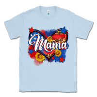 Dusty Blue American mama heart Classic Tee - Neo Western