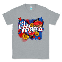 Heather Grey American mama heart Classic Tee - Neo Western