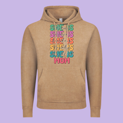 She Is Mom Vintage Hoodie Designed By Jahusdesignshop