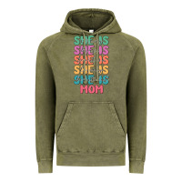 Vintage Olive she is mom Vintage Hoodie - JahusDesignShop