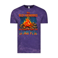Cloud Purple the best memories are made around the campfire Vintage Tee - texasbilliewilder