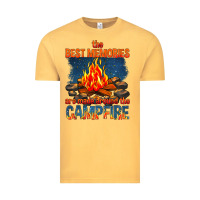 Vintage Mustard the best memories are made around the campfire Vintage Tee - texasbilliewilder