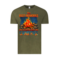 Vintage Olive the best memories are made around the campfire Vintage Tee - texasbilliewilder