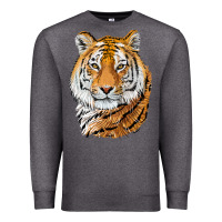 Charcoal Heather Tiger Head Premium Sweatshirt - LillyAllenDesigns