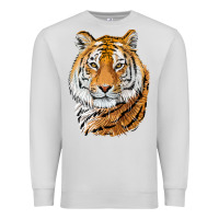 Dove Grey Tiger Head Premium Sweatshirt - LillyAllenDesigns