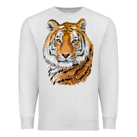 Oatmeal Heather Tiger Head Premium Sweatshirt - LillyAllenDesigns