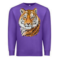 Purple Tiger Head Premium Sweatshirt - LillyAllenDesigns
