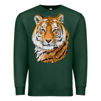 Sports Green Tiger Head Premium Sweatshirt - LillyAllenDesigns
