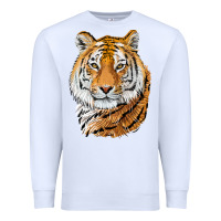 White Tiger Head Premium Sweatshirt - LillyAllenDesigns
