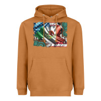 Meerkat usa and mexico flag with leopard cowhide and gemstone background Heavyweight Hoodie - Artiststas