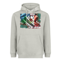 Moon Dust usa and mexico flag with leopard cowhide and gemstone background Heavyweight Hoodie - Artiststas