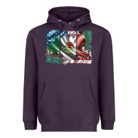 Plum usa and mexico flag with leopard cowhide and gemstone background Heavyweight Hoodie - Artiststas