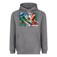Storm usa and mexico flag with leopard cowhide and gemstone background Heavyweight Hoodie - Artiststas