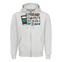 Dove Grey coffee Zipper Hoodie - CowhideDigitalArt