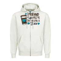 Oatmeal Heather coffee Zipper Hoodie - CowhideDigitalArt