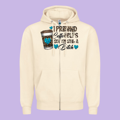 Coffee Zipper Hoodie Designed By Cowhidedigitalart