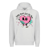 Dove Grey only heart eyes for you Premium Hoodie - MaliasSmallBusiness