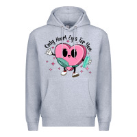 Heather Grey only heart eyes for you Premium Hoodie - MaliasSmallBusiness
